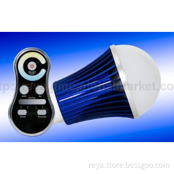 8W Cool White Dimmable LED Bulb with RF Controller-blue shell